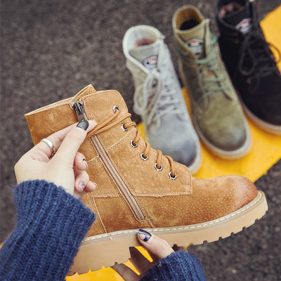 qma新款马丁靴女春季2017新款百搭韩版磨砂冬季高帮春秋复古英伦风短靴子定制