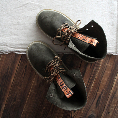 qma新款短毛包邮磨砂系带马丁靴女鞋靴秋季新文艺复古日系及踝靴女短靴子