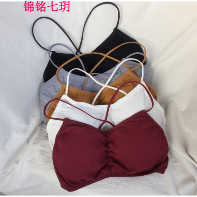 锦铭七玥厂螺纹布时尚彩色抹胸吊带美背 百搭塑形莫代尔裹胸背心