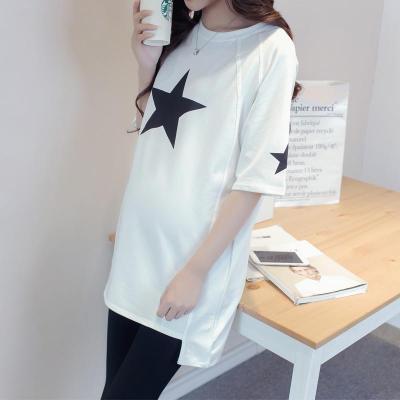 孕妇装夏装2017韩版宽松大码时尚上衣中长款孕妇夏季休闲短袖T恤