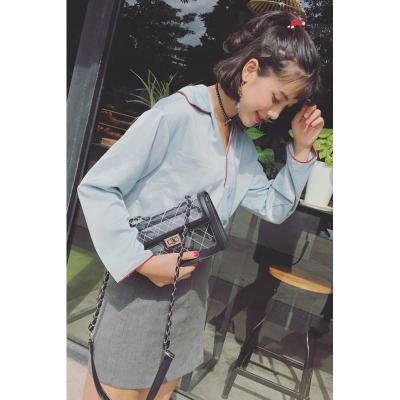 包包新款女包潮韩版百搭夏季透明果冻包链条小方包单肩斜挎包