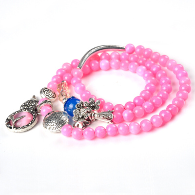 梦玉盈粉红玛瑙手串玉髓手链女士时尚饰品玛瑙手串七月七礼品送国检GTC证书其他宝石手链默认颜色