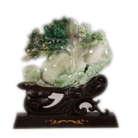 源头好货-镇平《如意花开》650g独山玉非遗精品W082907 绿色