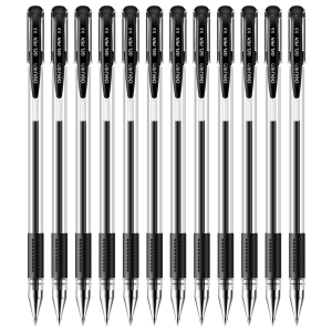 得力(deli)6600ES黑色0.5mm办公学生中性笔 签字笔 12支/盒 黑色