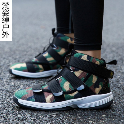 秋季男士高帮鞋魔术贴运动休闲鞋篮球鞋学生高邦板鞋韩版男潮鞋