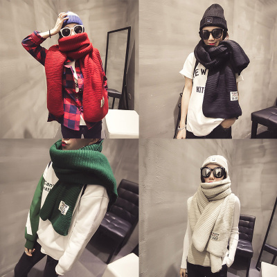 围脖秋冬季细毛线柔软韩版男女通用情侣加厚超长保暖围巾两用学生
