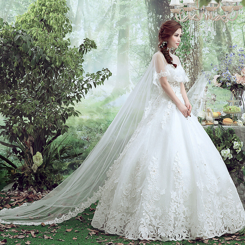 三米拖尾披肩婚纱礼服新娘配件结婚配件l5