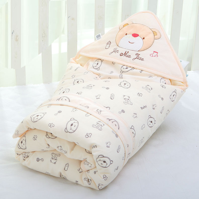 古达 婴儿抱被新生儿包被保暖抱毯宝宝加厚被子毛毯婴童被褥90*90cm