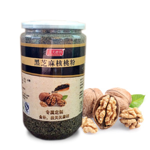 黑芝麻核桃粉(干吃型)500g 现磨即食纯黑芝麻粉核桃粉