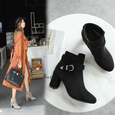 秋冬短靴加大码40马丁靴41粗跟43小码31英伦32脚宽胖肥33女鞋子34