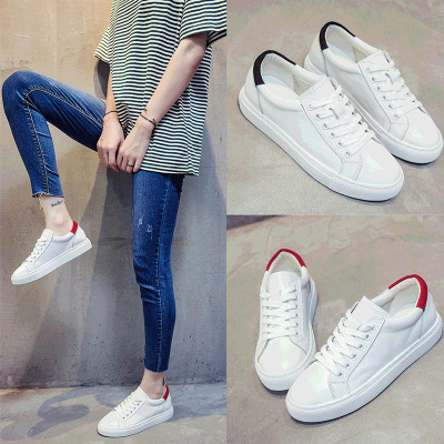 秋季新款纯皮小白鞋女百搭韩版单鞋真皮板鞋皮面平底休闲白鞋