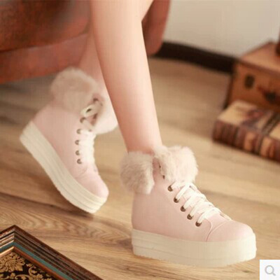 冬季雪地靴冬天棉鞋韩版保暖加绒女靴子平底短靴大童少女学生鞋子