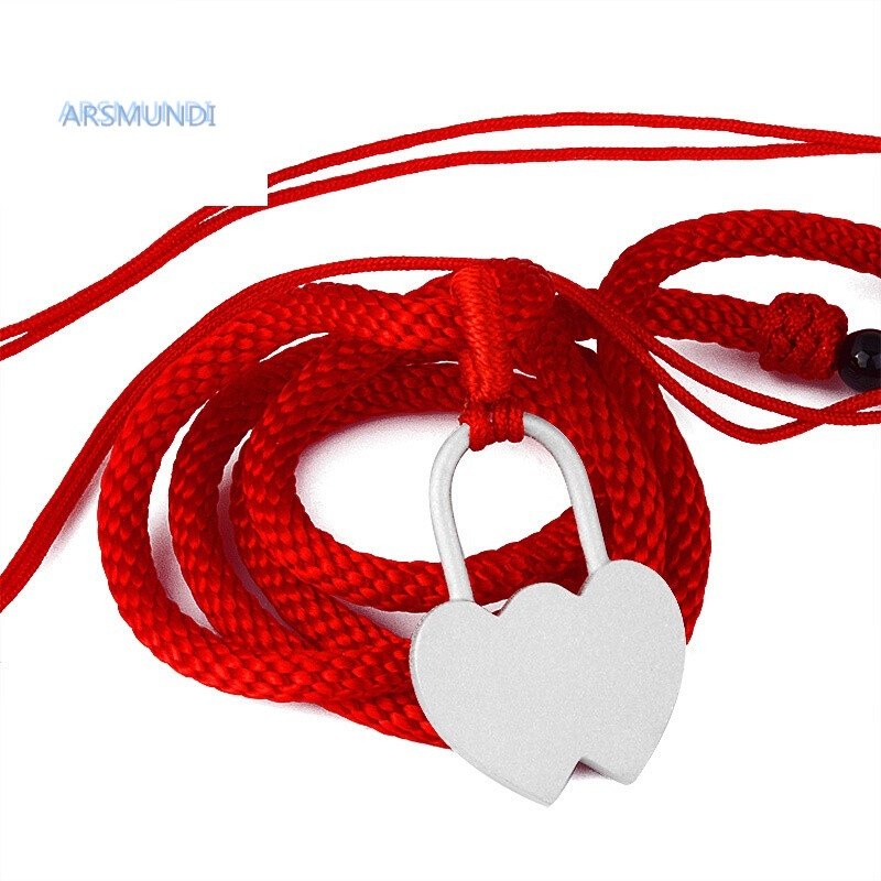 一对刻字锁骨饰品日韩学生男女七夕情人节礼物女款同心锁配红绳单个价