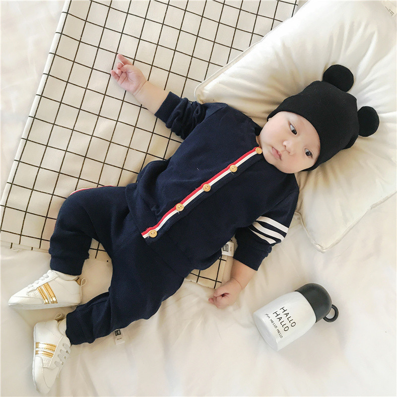 新款婴儿衣服秋装新生儿6-12个月纯棉开衫两件套幼儿1一3岁男宝宝套装