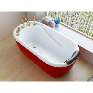 小户型多彩浴盆浴缸小型淋浴磨砂一体式热水普通欧式可配整体立式都市诱惑