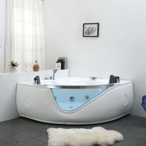 成人浴缸欧式家用淋浴澡池落地式浴缸三角形扇形成人加固冲浪按摩缸&asymp1.5M都市诱惑