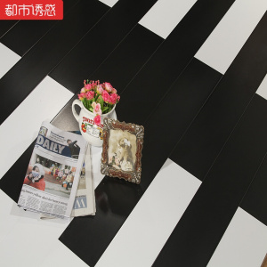 12mm木地板纯白黑色木纹拼接欧式地暖热强化复合地板亚光耐磨黑色真木纹1㎡都市诱惑