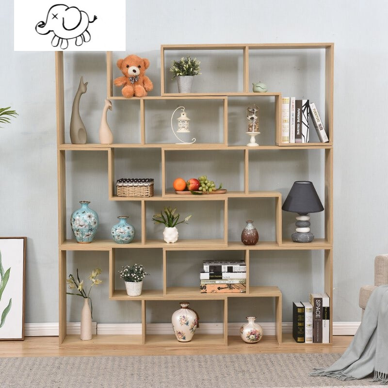 牧马人简易书柜书架现代简约卧室书架置物架格子柜创意书架落地自由