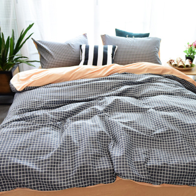 简约纯棉加绒四件套冬季保暖全棉加厚珊瑚绒短毛绒水晶绒床单床笠