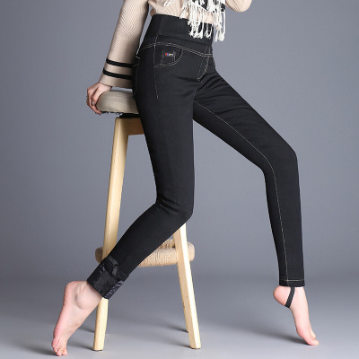 加绒加厚女羽绒裤冬季新款小脚紧身裤保暖舒适弹力长裤