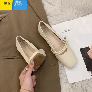 聚范玛丽珍仙女配裙子小皮单鞋女2024新款晚晚风温柔平底奶奶瓢鞋