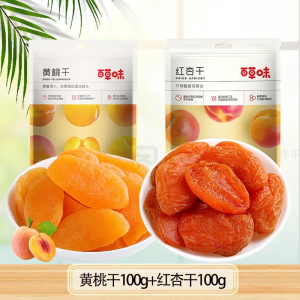百草味(BE&CHEERY)黄桃干100gx5袋新鲜水果干白桃果肉蜜饯果脯水蜜桃干一斤装