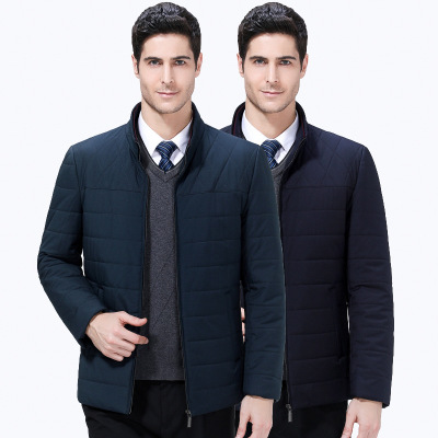 2017冬季新款男装高档男式加厚保暖立领棉服中年男士商务棉衣外套