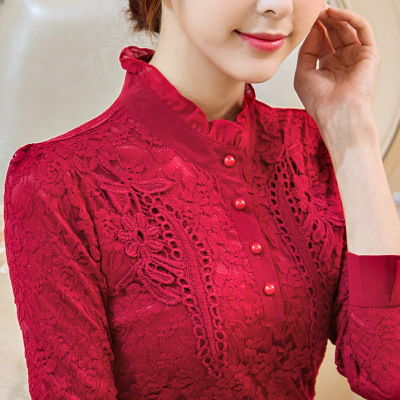 qmnz新款冬季保暖内衣女加绒加厚紧身单件蕾丝发热上衣大码秋衣高领打底衫-定制