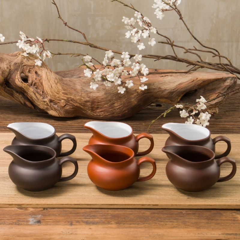 紫砂公道杯 分茶器大号宜兴朱泥仿古功夫茶具配件陶瓷茶道茶漏