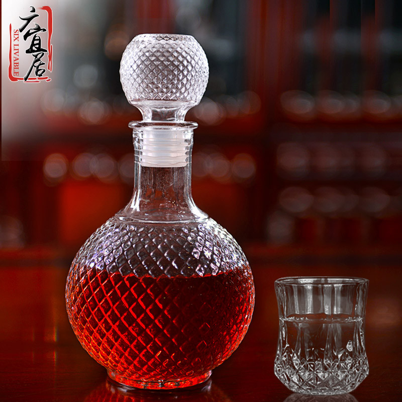 玻璃红酒瓶醒酒器洋酒瓶分酒器葡萄酒空瓶储酒具套装家用