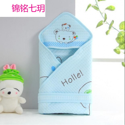 锦铭七玥春新款包被新生儿抱被保暖棉春薄款系带婴儿包巾婴儿被子一件代发