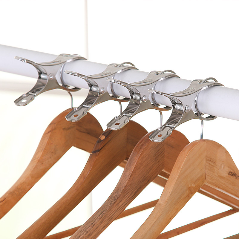 不锈钢衣夹晾衣夹棉被大号强力防风蚊帐晒被子衣服的夹子衣架金属