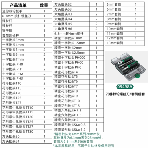 世达(SATA)螺丝刀套装工具迷你棘轮家用工具组套一字十字棘轮批头05498A