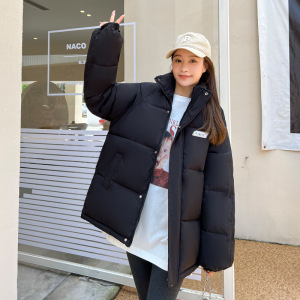 冬季时尚立领克莱茵蓝棉服女2023新款韩版宽松面包服棉衣保暖外套