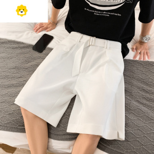 FISH BASKET白色西装短裤男季潮牌冰丝薄款西裤高级感韩版潮流休闲五分裤子