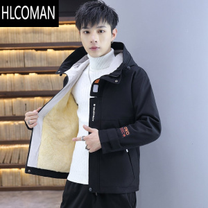HLCOMAN2023冬季外套男士新款潮流加厚青少年学生棉衣休闲夹克加绒外套男