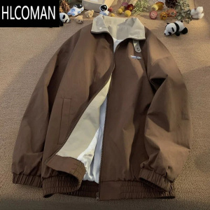 HLCOMAN美式双层外套男生款高级感棉衣潮牌设计感宽松轻熟风工装夹克