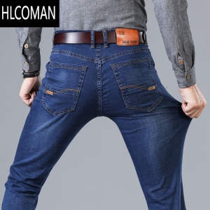 HLCOMAN高端弹力牛仔裤男士中年厚款弹性宽松加肥加大码休闲男裤42