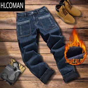 HLCOMAN(新品)潮流四兜牛仔裤男弹力直筒男款长裤百搭休闲男裤子