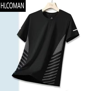 HLCOMAN速干t恤男冰丝夏季薄款运动短袖宽松健身衣服训练跑步服新款上衣