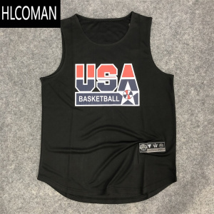HLCOMAN夏季篮球运动无袖背心学生综合训练美式速干USA投篮服3X3T恤透气