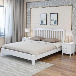 美式木床1.5米白色双人床闪电客简约现代黑色1.35单人床主卧1.8米北欧