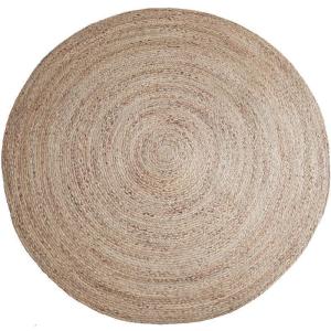 家柏饰(CORATED)手工水芦苇编地毯客厅茶几床边毯仿亚麻圆地垫定制