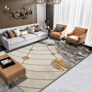 家柏饰(CORATED)欧式轻奢金色茶几毯地毯现代简约客厅卧室满铺床边地垫美式
