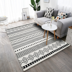 家柏饰(CORATED)客厅地毯北欧茶几毯现代简约ins卧室床边毯黑白几何易打理可裁剪