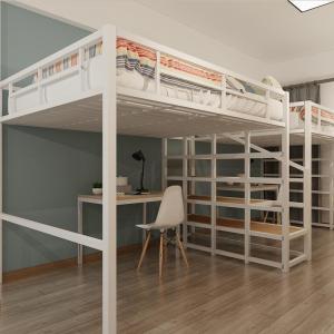 森美人北欧铁艺双人床简约现代高架床宿舍公寓小户型多功能上下铺高低床
