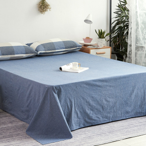 家柏饰(CORATED)全棉水洗棉床单单件日式素色学生宿舍单人被单1.5/1.8米床