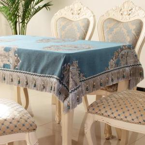 家柏饰(CORATED)大气欧式餐桌布垫长方正方形圆桌布吊穗现代中式茶几桌布定制
