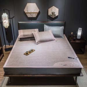 美帮汇藤席1.5米1.8m床冰丝双面凉席藤夏凉席子折叠床笠三件套2