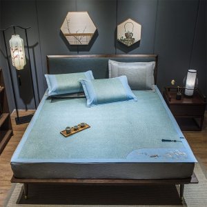 美帮汇藤席1.5米1.8m床冰丝双面凉席藤夏凉席子折叠床笠三件套2